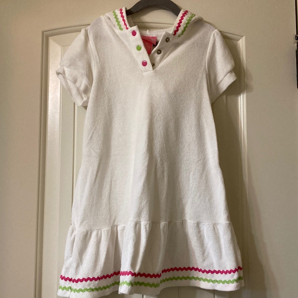 J. Khaki Kids White Hooded Swimsuit Coverup